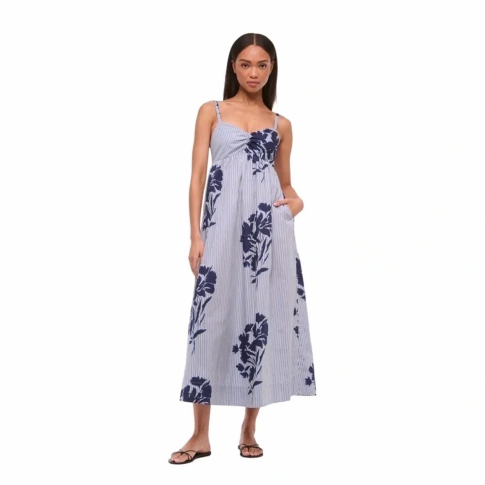 Abercrombie & Fitch Navy Floral Maxi Dress - Picture 1 of 13